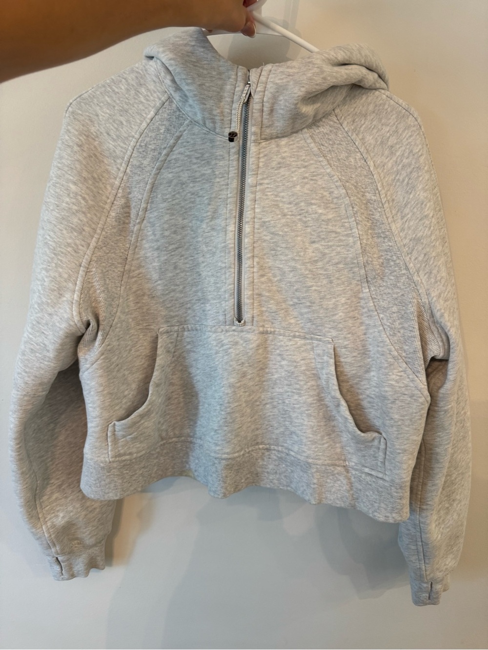 lululemon athletica Light Gray Half-Zip Hooded Pullover